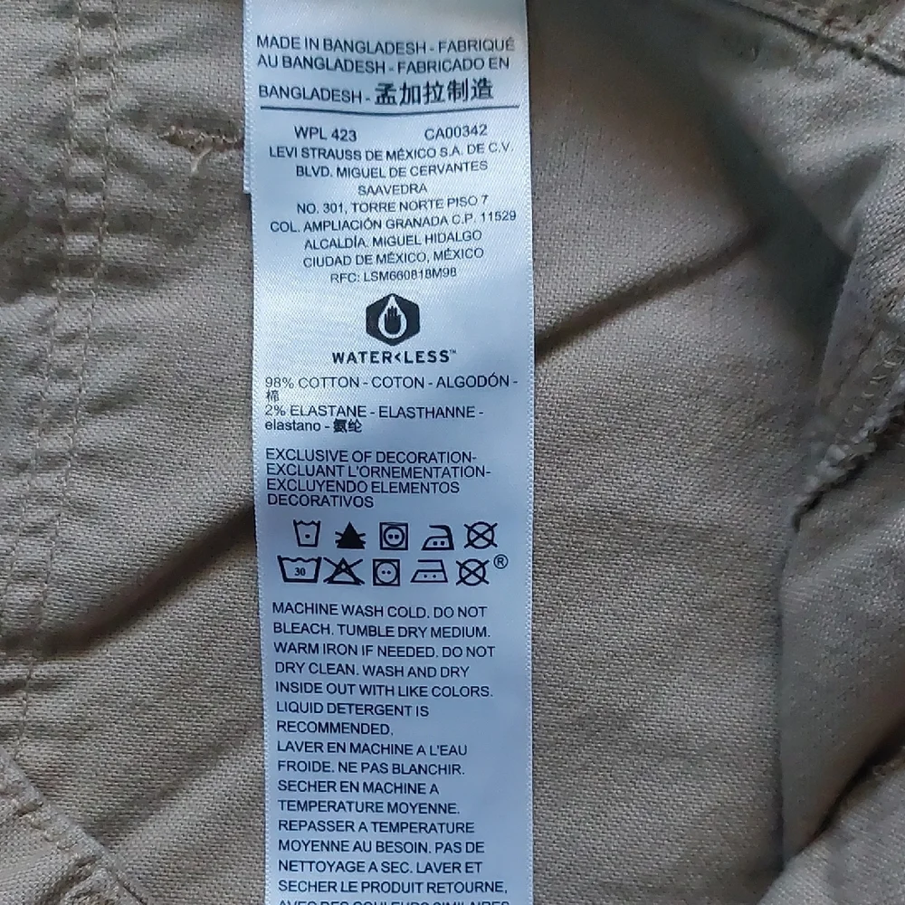Signature Gold Taupe Levis‎ Straus Casual Pants Mens Size 34X30